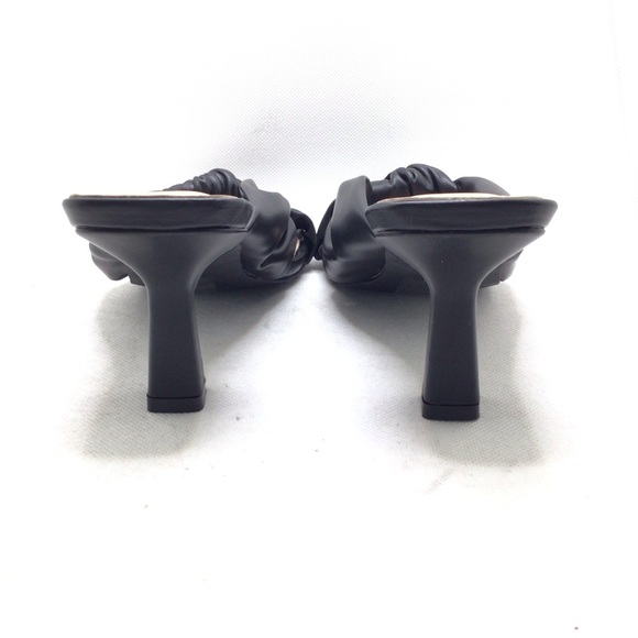 Modern Rebel Womens Mr. Fancy Black Knot Front Kitten Heeled Sandals - Picture 2 of 7